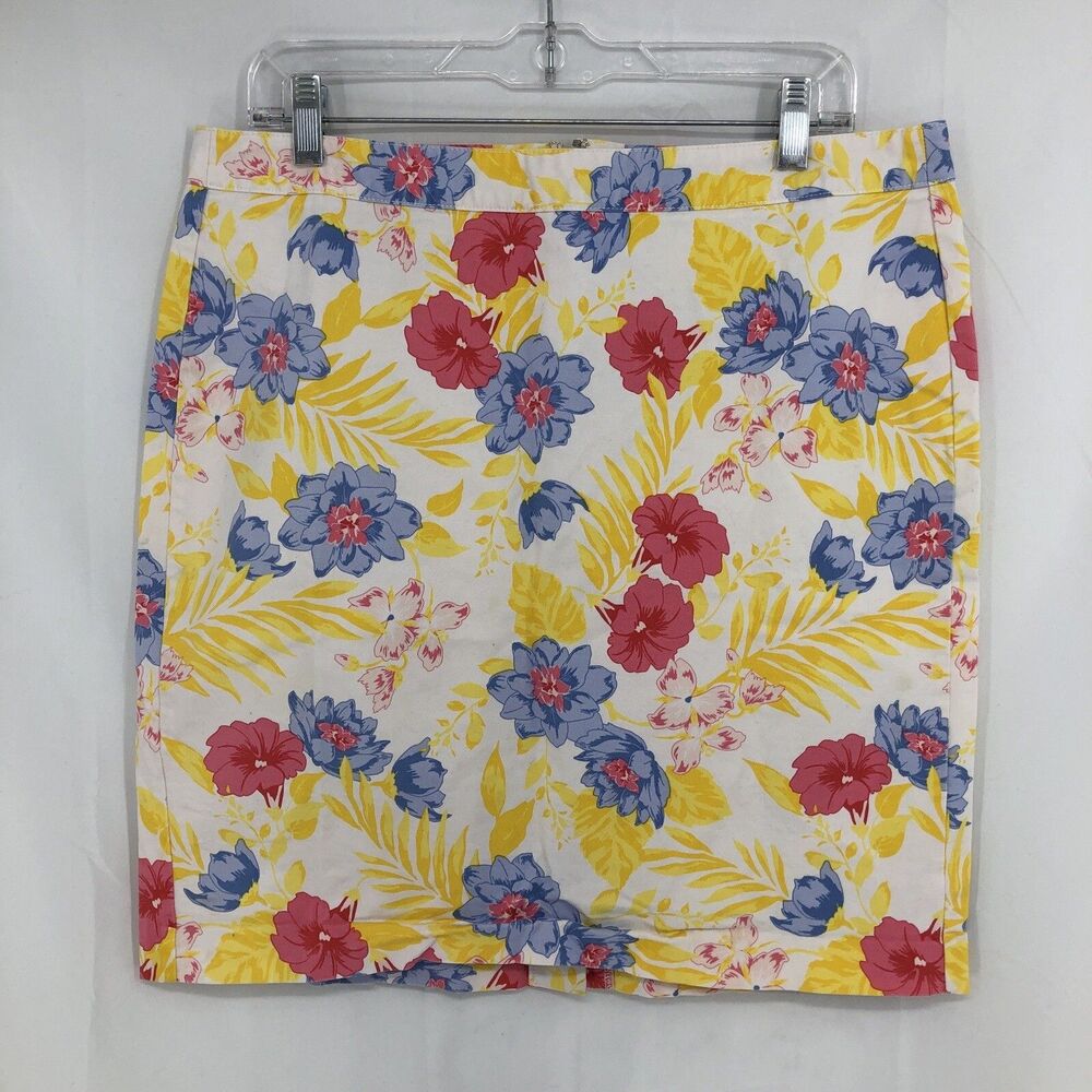 Old Navy Yellow Floral Straight Woven Pencil Skirt 120568 12 (34x19)